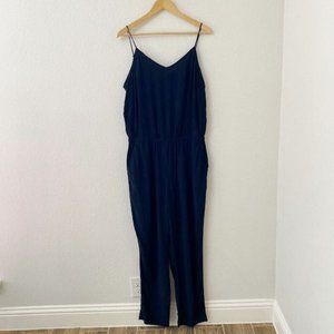 New With Tags Ann Taylor LOFT Size Large Black Sleeveless One Piece Jumpsuit Poc